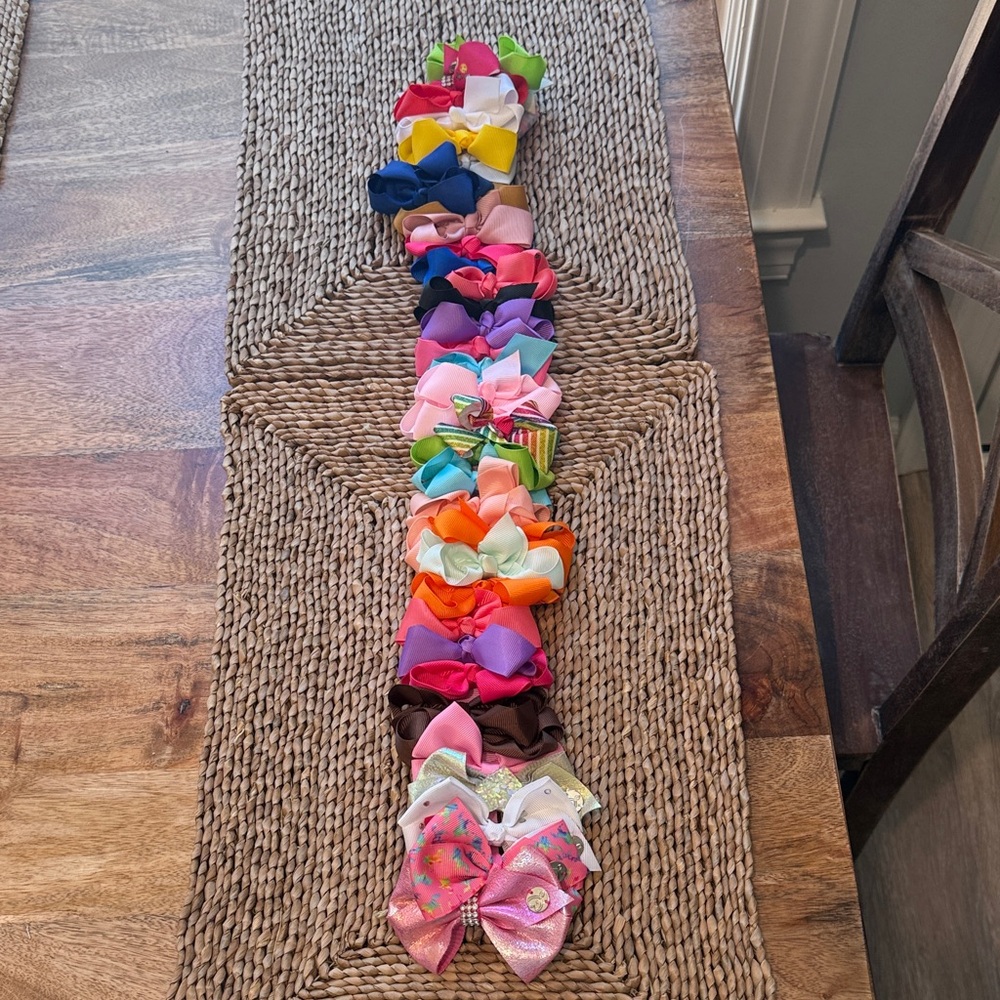 Kids Multicolor Hair Bow Set - Assorted Bright Bows